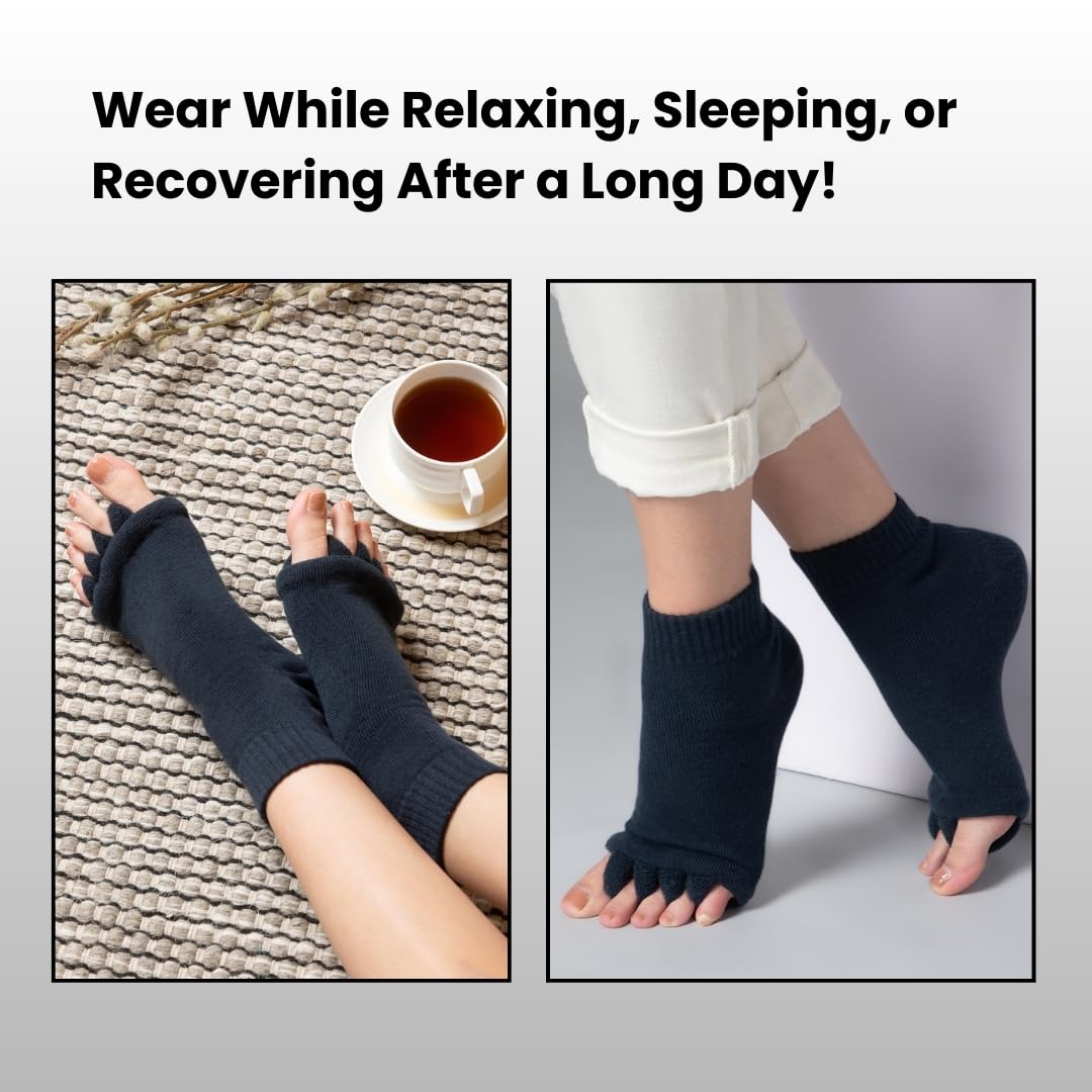 Toe Separator Socks - Easing Bunion, Plantar Fasciitis, Hammer Toes, and Pain Relief