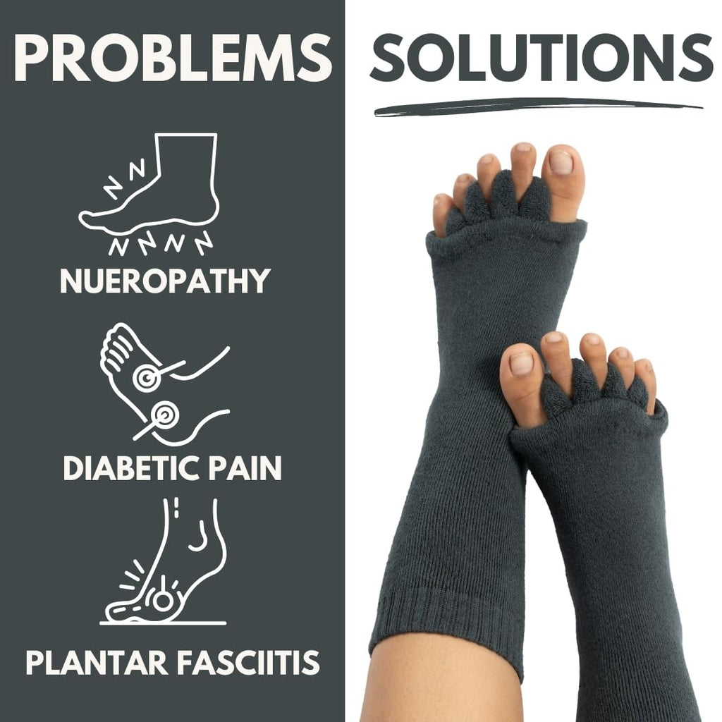 Toe Separator Socks - Easing Bunion, Plantar Fasciitis, Hammer Toes, and Pain Relief
