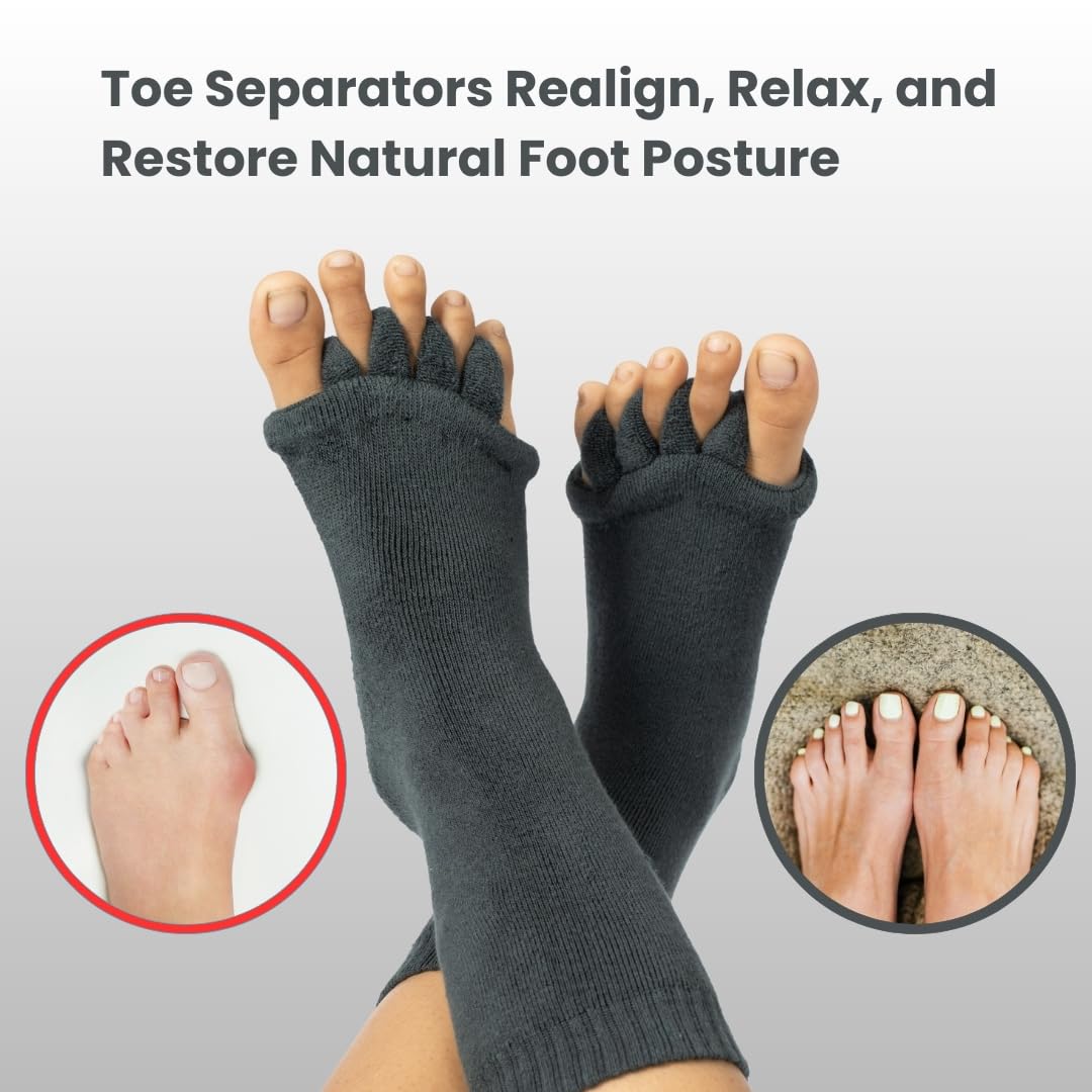 Toe Separator Socks - Easing Bunion, Plantar Fasciitis, Hammer Toes, and Pain Relief