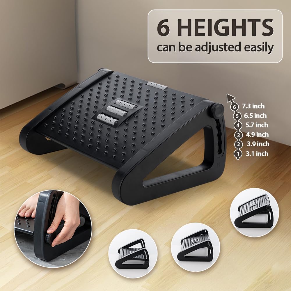 Ergonomic Adjustable Footrest Stool