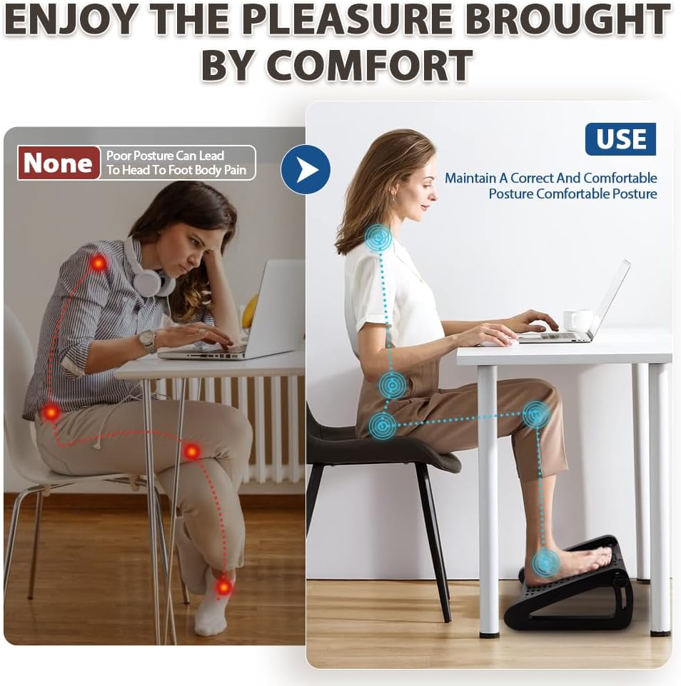 Ergonomic Adjustable Footrest Stool