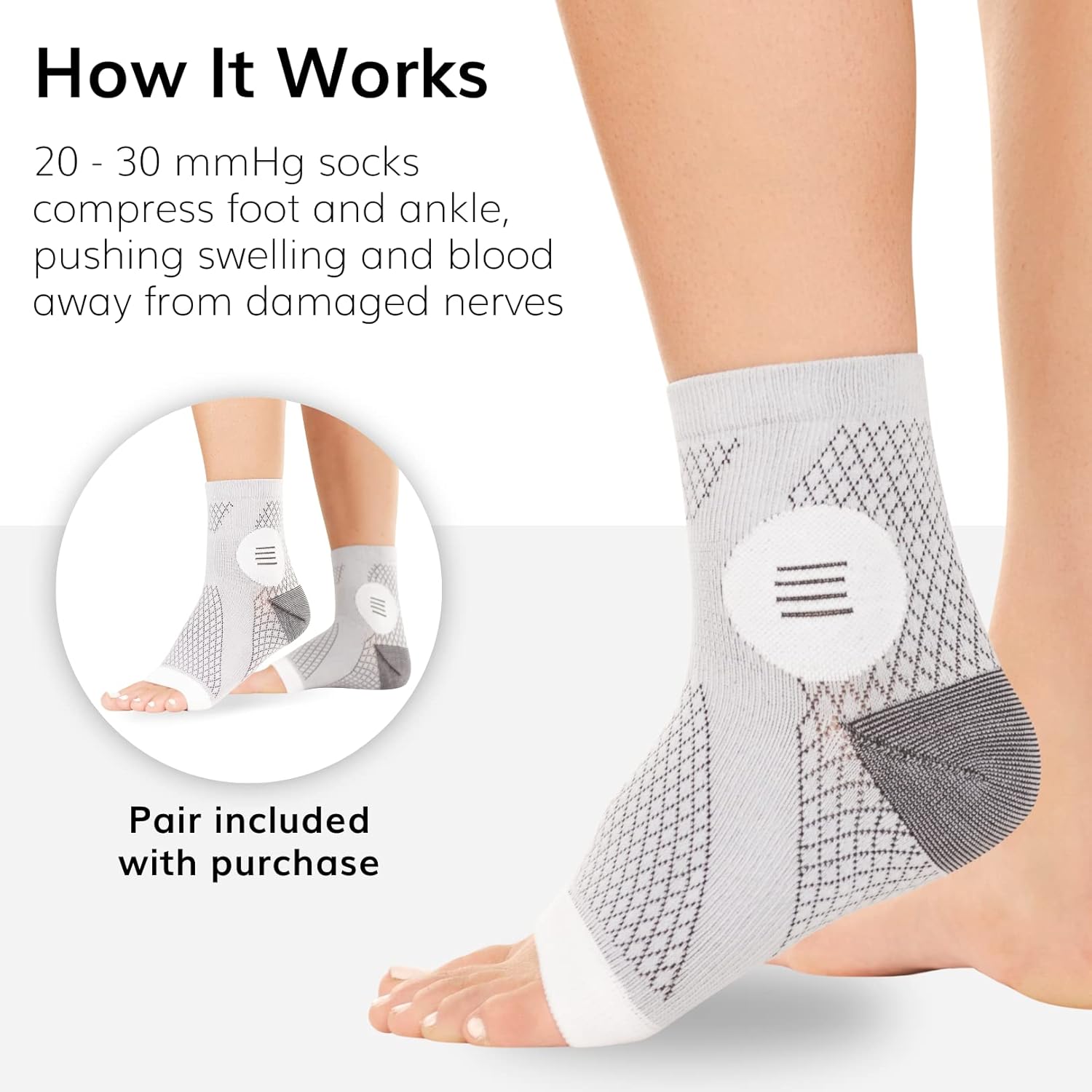 Neuropathy Socks for Swollen Feet and Ankles | Pack of 2