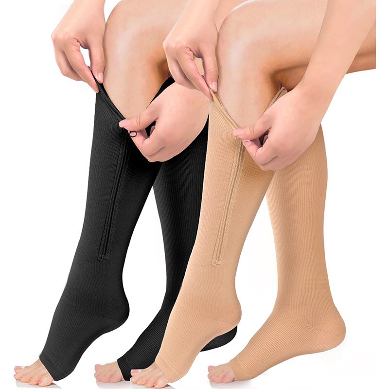 Zipper Compression stockings, Universal Size (Pack of 2)