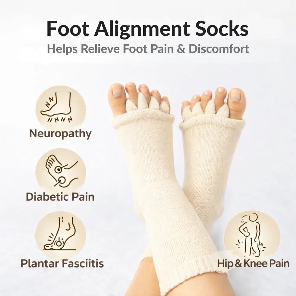 Foot Alignment Socks - Easing Bunion, Plantar Fasciitis, Hammer Toes, and Pain Relief