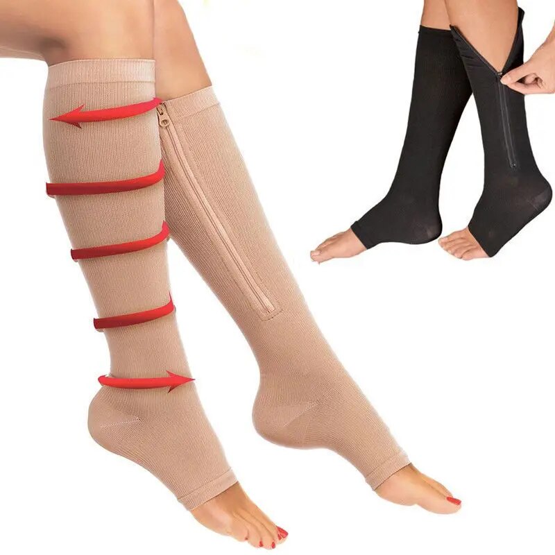 Zipper Compression stockings, Universal Size (Pack of 2)