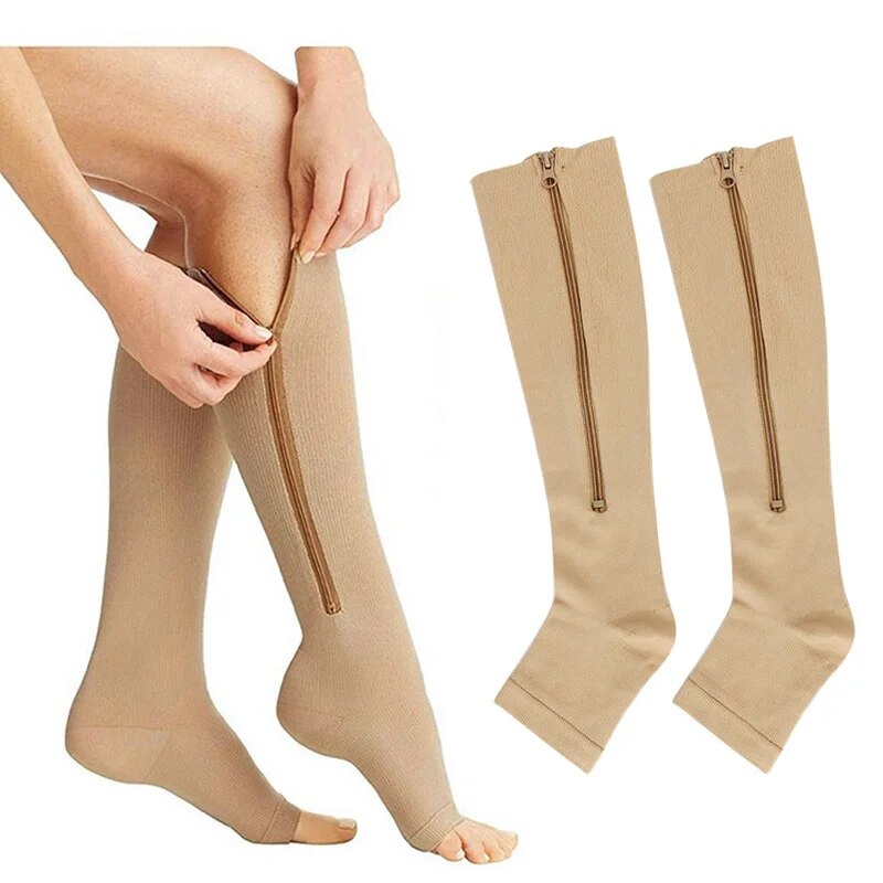 Zipper Compression stockings, Universal Size (Pack of 2)
